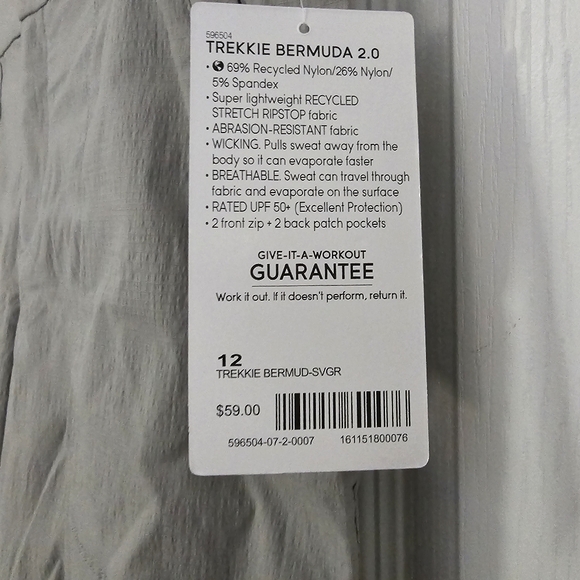 Athlete Trekkie Bermuda Size 12 Grey New Women's Shorts Work Out Hiking - Picture 3 of 13